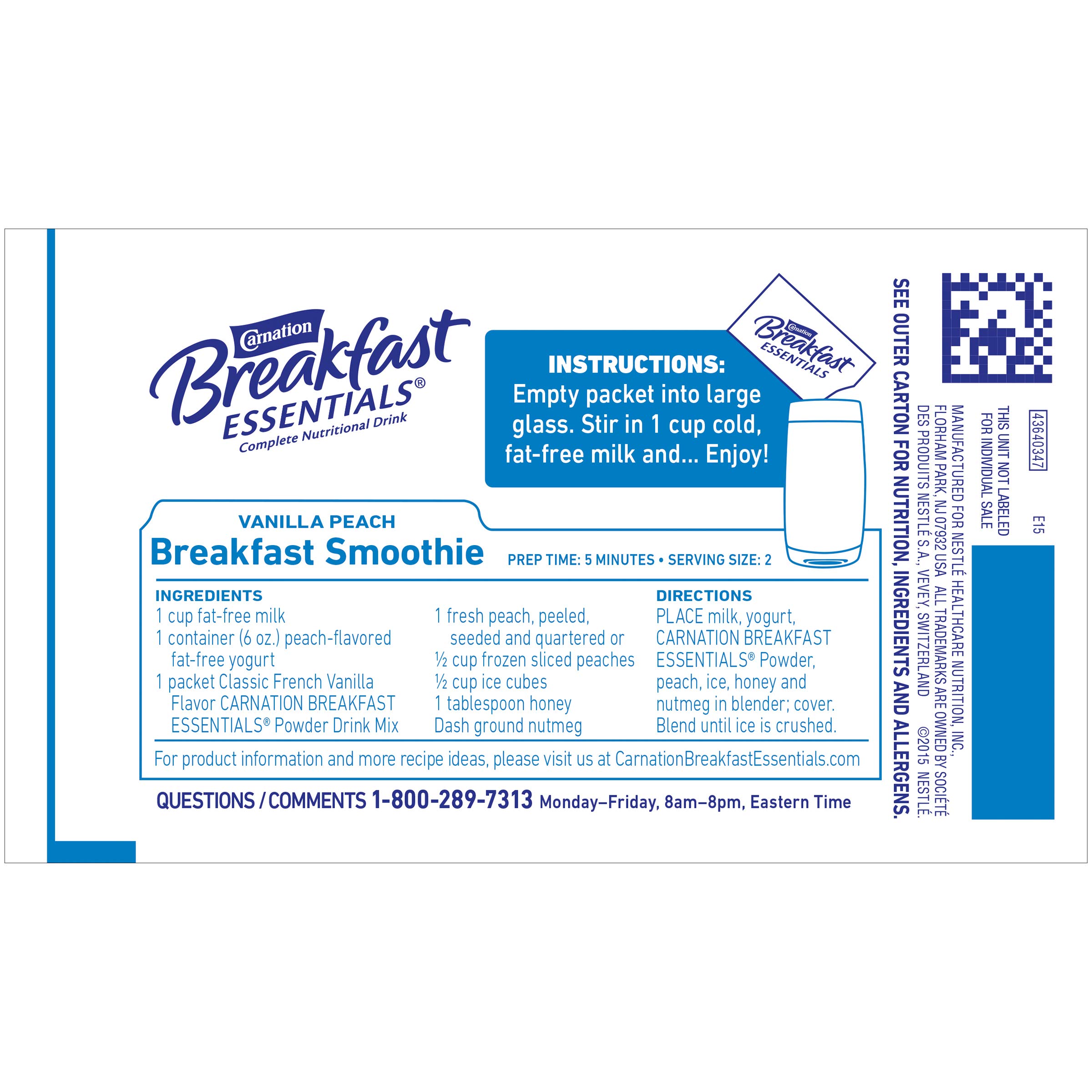Carnation Breakfast Essentials Nutritional Drink Mix - 10 Packets (12.6 Oz) 2-Pack Box | Quick & Healthy Breakfast Solution for Busy Mornings, Post-Workout Recovery & On-the-Go Nutrition