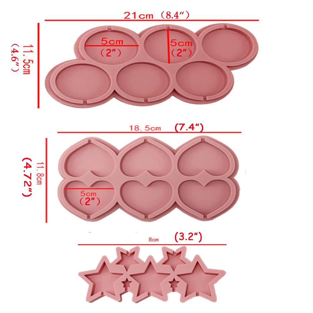 ELANE 3-Piece Silicone Lollipop Molds Set with 100 Lollipop Sticks - Reusable Candy & Chocolate Molds for DIY Homemade Treats - Perfect for Birthday Parties, Baby Showers, and Holiday Gifts
