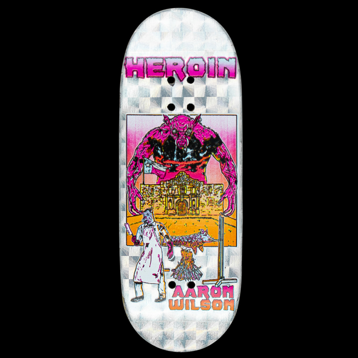 Maple Labs Fingerboard Deck - Aaron Wilson Video City II Hellscape - Professional Skateboard Mini Deck for Tricks & Stunts - Perfect for Skateboarding Enthusiasts & Collectors