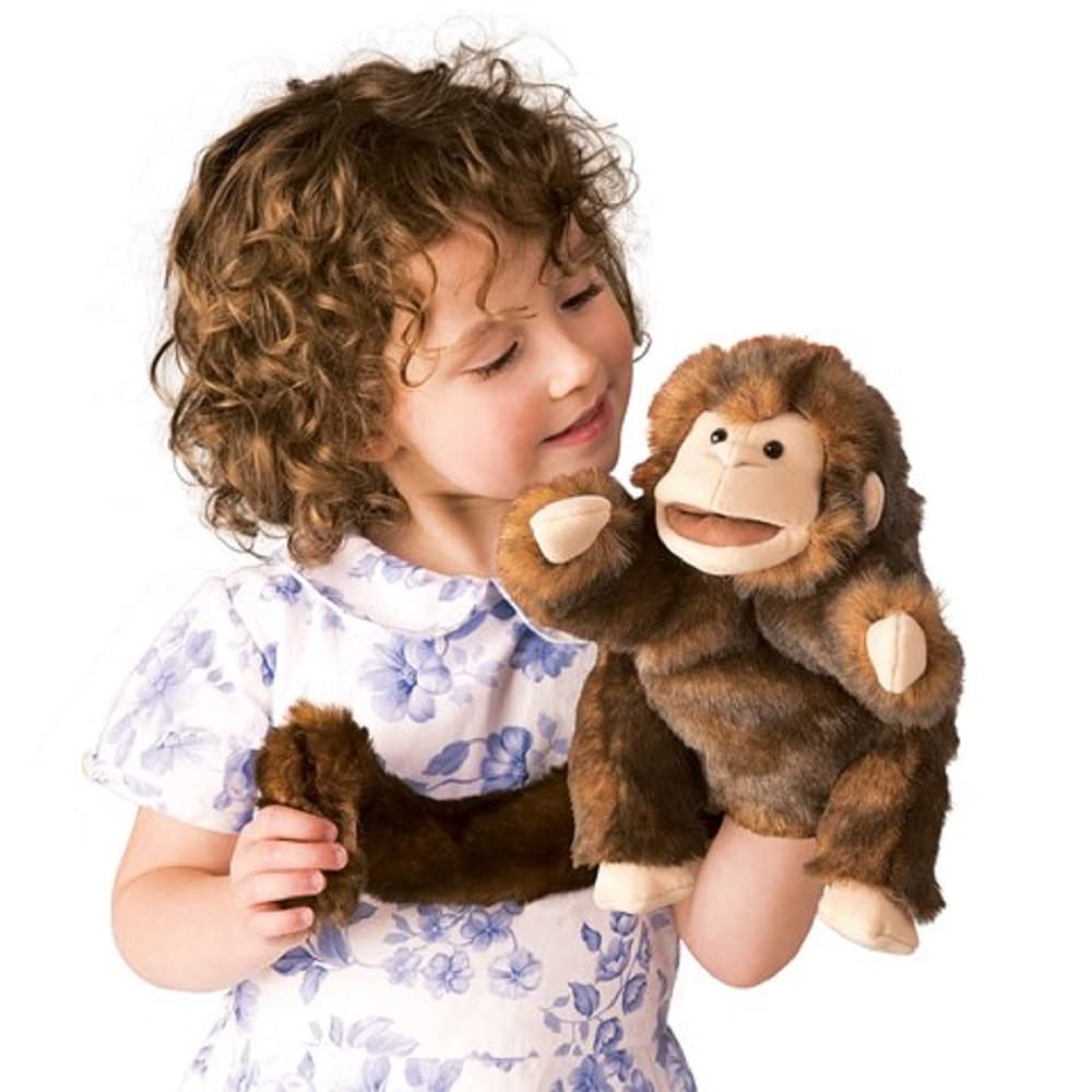 Folkmanis Monkey Hand Puppet - Realistic Plush Animal Puppet for Kids, Storytelling & Interactive Play - Perfect for Classroom, Theater & Imaginative Play
