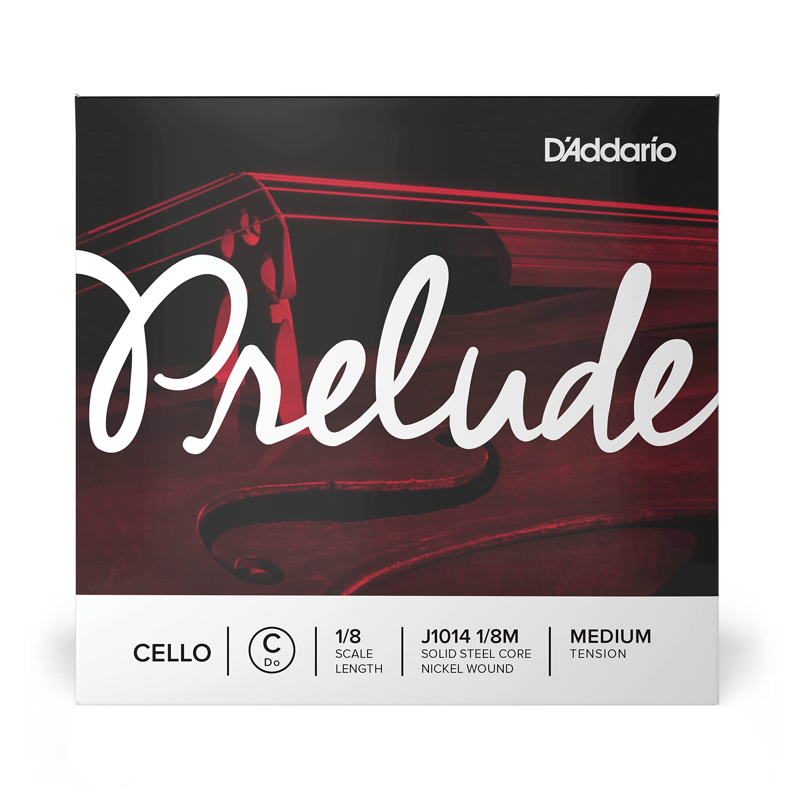 D'Addario Prelude Cello C String - 1/8 Scale Medium Tension for Student Cellos - Perfect for Beginners & Practice Sessions