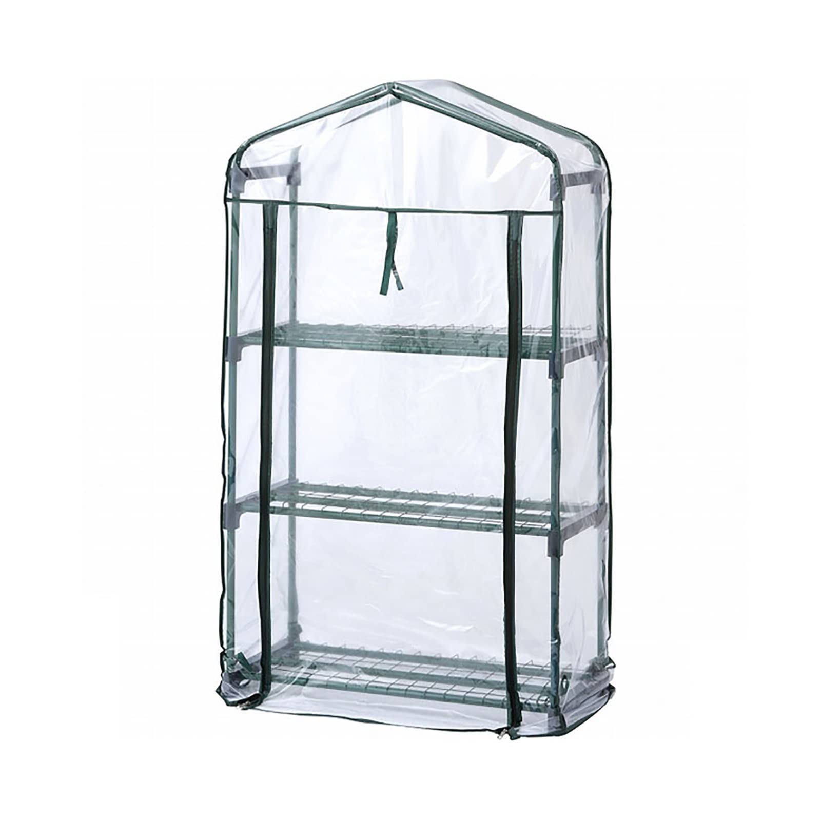 3-Tier Portable Greenhouse for Outdoors & Indoors - Mini Walk-In Garden with Transparent PVC Cover & Roll-Up Zipper Door - Ideal for Growing Plants, Herbs, Flowers in All Seasons (Perfect for Patio, Balcony & Backyard Gardening)