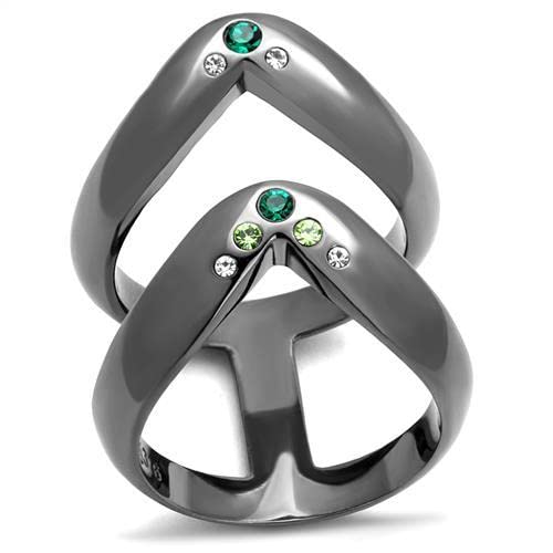 Black Gun Stainless Steel Ring with GRD Crystal for Men - Stylish & Durable