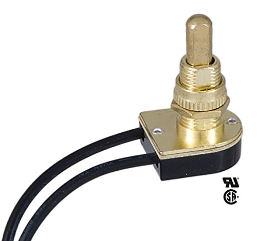 B&P Lamp On-Off Push Canopy Switch with Brass Plated Knob - 5/8