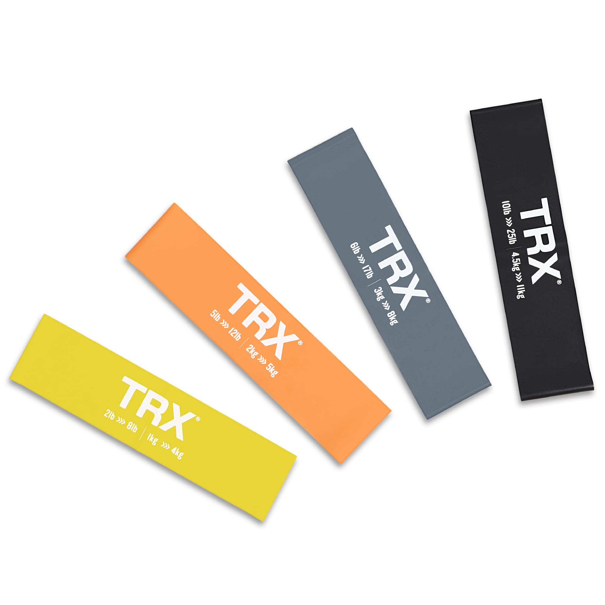 TRX Training Exercise Bands Set of 4 - Portable Resistance Bands for Strength Training, Home & Gym Workouts - Enhance Exercise Intensity for Men & Women - Perfect for Yoga, Pilates, and Full-Body Fitness Routines