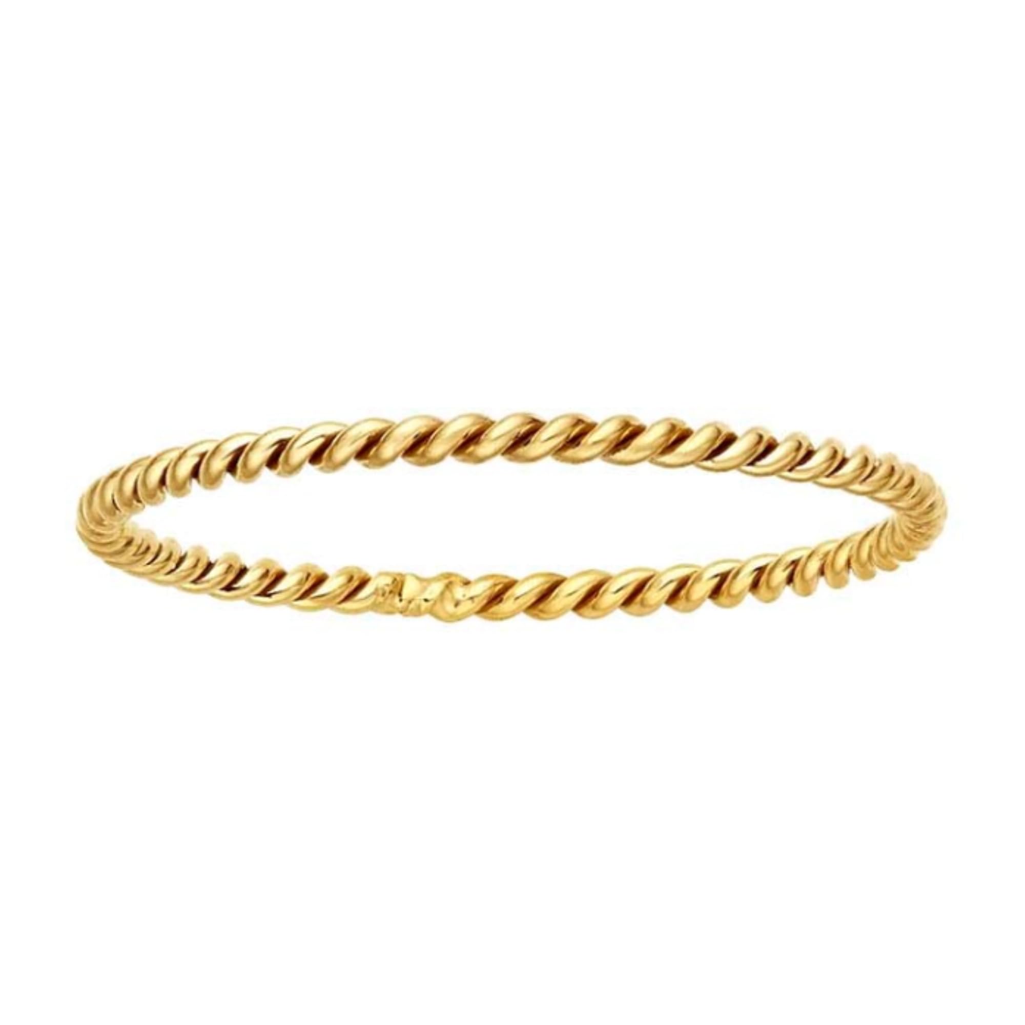 Elegant Gold Stack Rings for Women - Thin Stackable Rings Set, 14K Gold Filled Twist Design - Perfect for Layering, Everyday Wear & Special Occasions