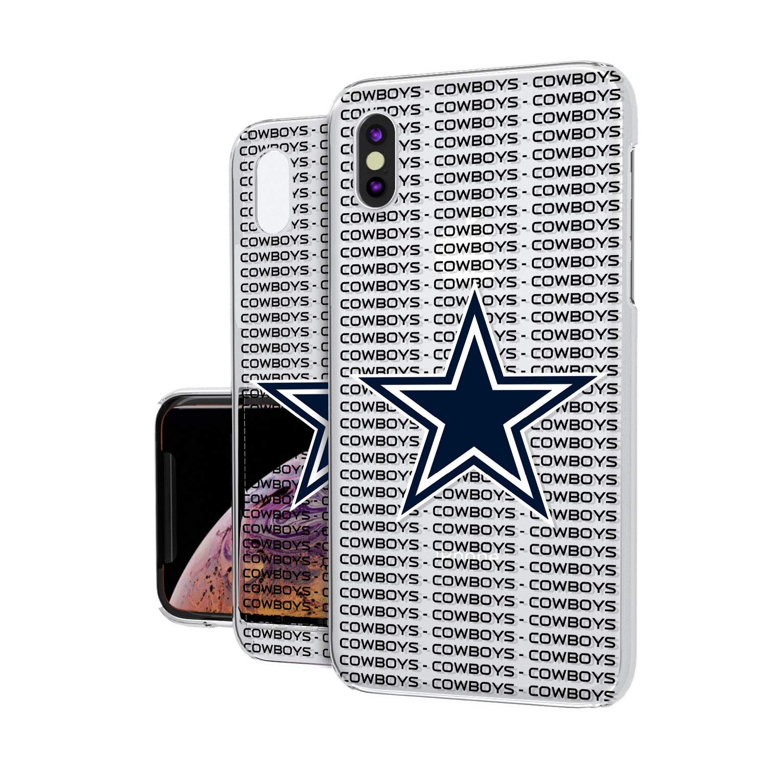 Dallas Cowboys iPhone Clear Case with Text Backdrop Design - Perfect for Game Day & Cowboys Fans