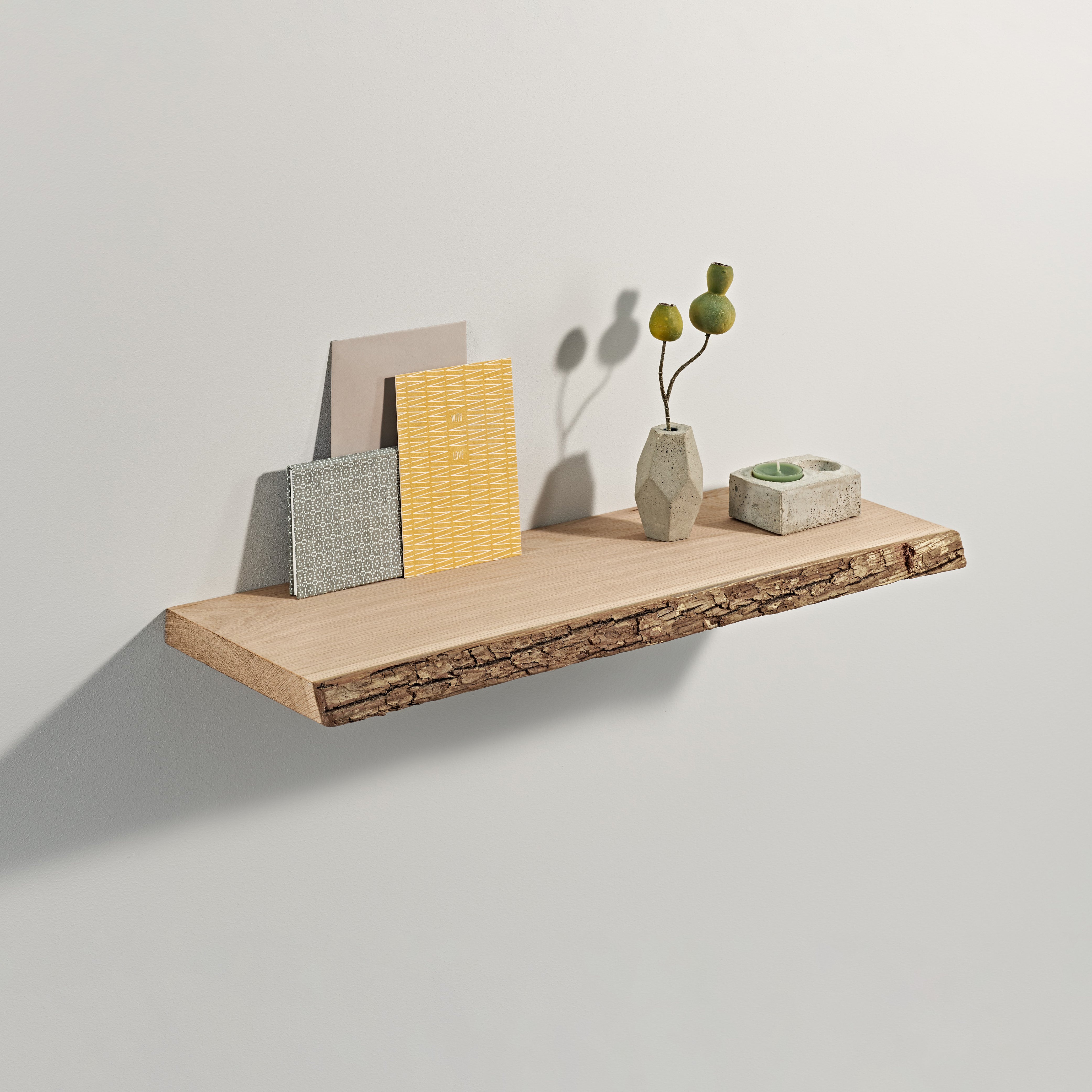 LITE NATURE Floating Shelf Board - Rustic Wood Wall Shelf for Home Decor, Kitchen, Bathroom & Office Storage - Easy to Install & Space Saving