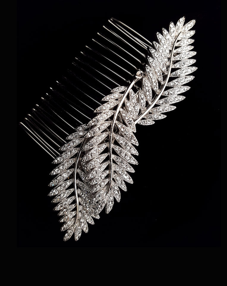 Elegant Silver Fern Hair Comb by Stephanie Browne – Perfect for Bridal Headpieces, Weddings & Special Occasions