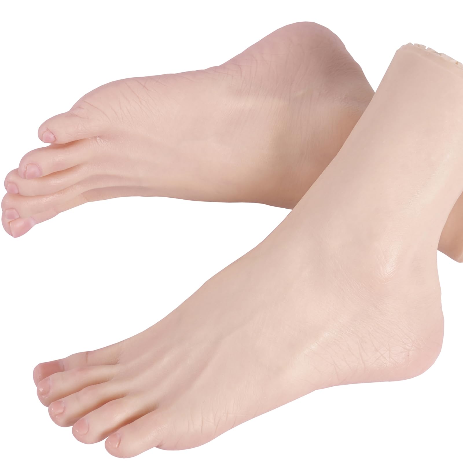 Realistic Silicone Female Feet Mannequin - 1 Pair Lifelike Display for Jewelry, Shoes & Socks - Perfect for Art, Photography & Retail Store Displays