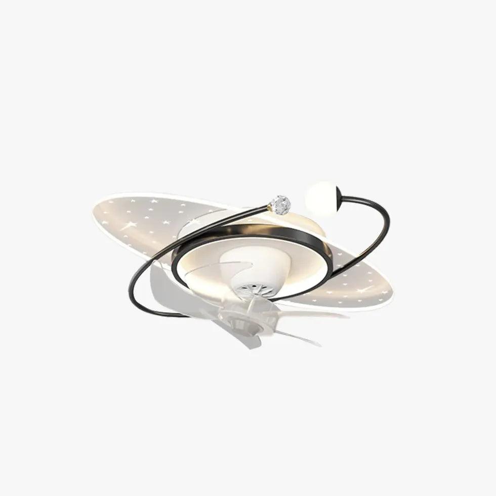 Star Ring LED Ceiling Fan with Light - Modern Smart Remote Control, 52 Inch Energy Efficient, Quiet Reversible Motor - Perfect for Bedroom, Living Room, and Outdoor Patio