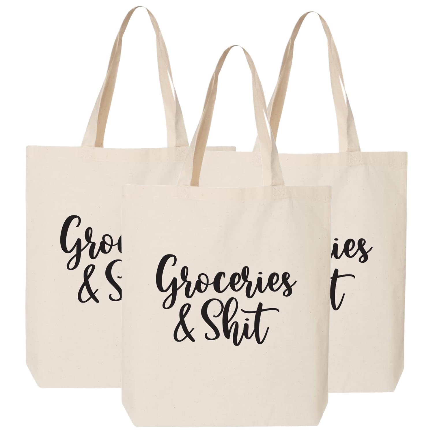 Eco-Friendly Reusable Grocery Tote Bag - All-Natural Canvas Multipurpose Shopping Bag (Single or Bulk Pack) - Perfect for Grocery Shopping, Farmers Market & Beach Trips