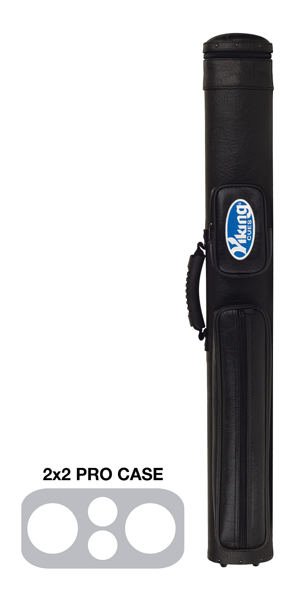 Viking Pool Cue Case with Shoulder Strap - Durable Vinyl Shell & Soft Felt Interior - Billiard Cue Storage Bag for Pool Sticks - Perfect for Travel, Tournaments & Home Use - Essential Billiards Equipment & Pool Table Accessories