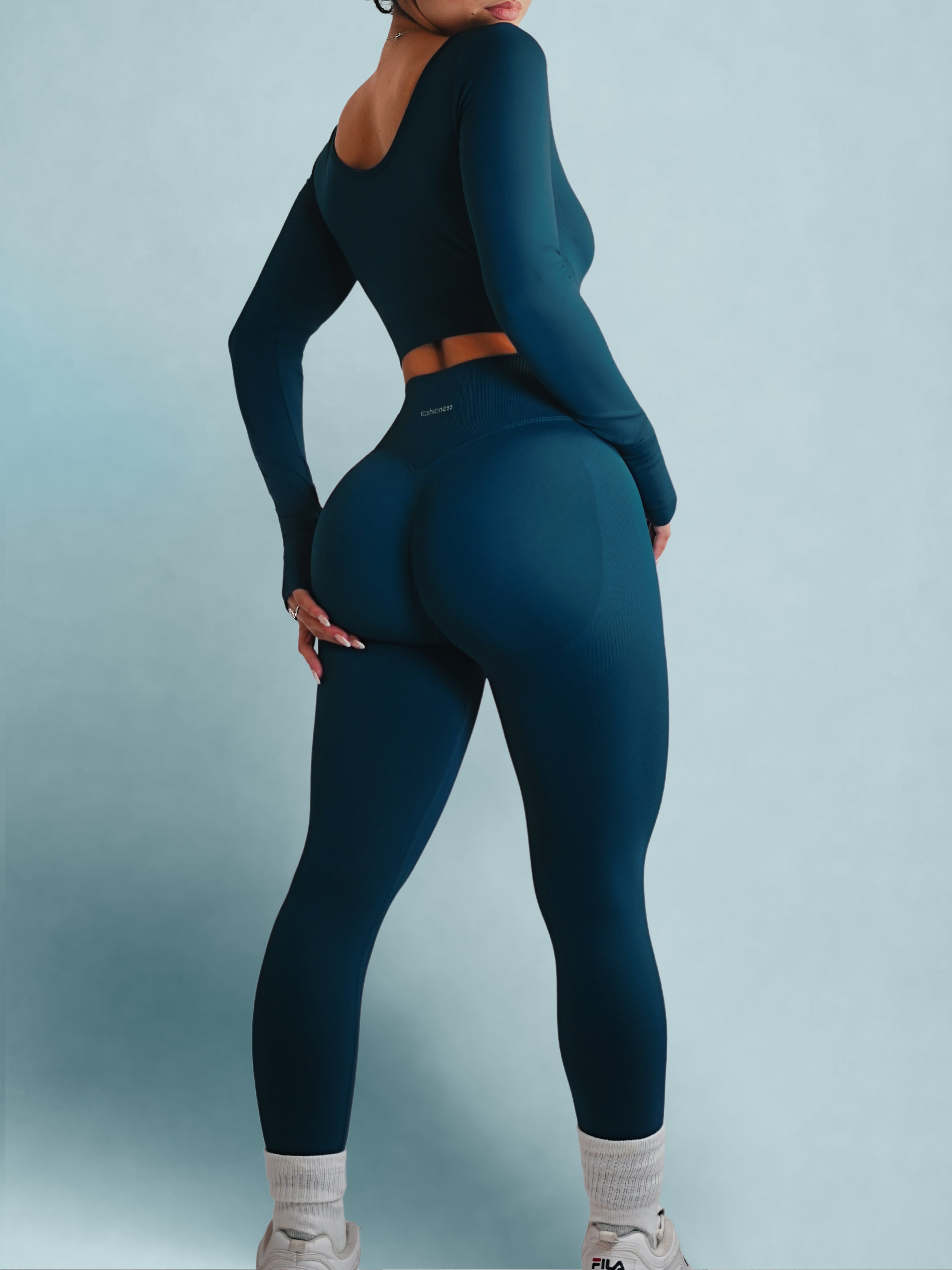 Seamless Breathable Leggings for Women - Deep Azure Blue Yoga Pants with High Waist & 4-Way Stretch - Perfect for Workouts, Running, Yoga & Lounge Wear