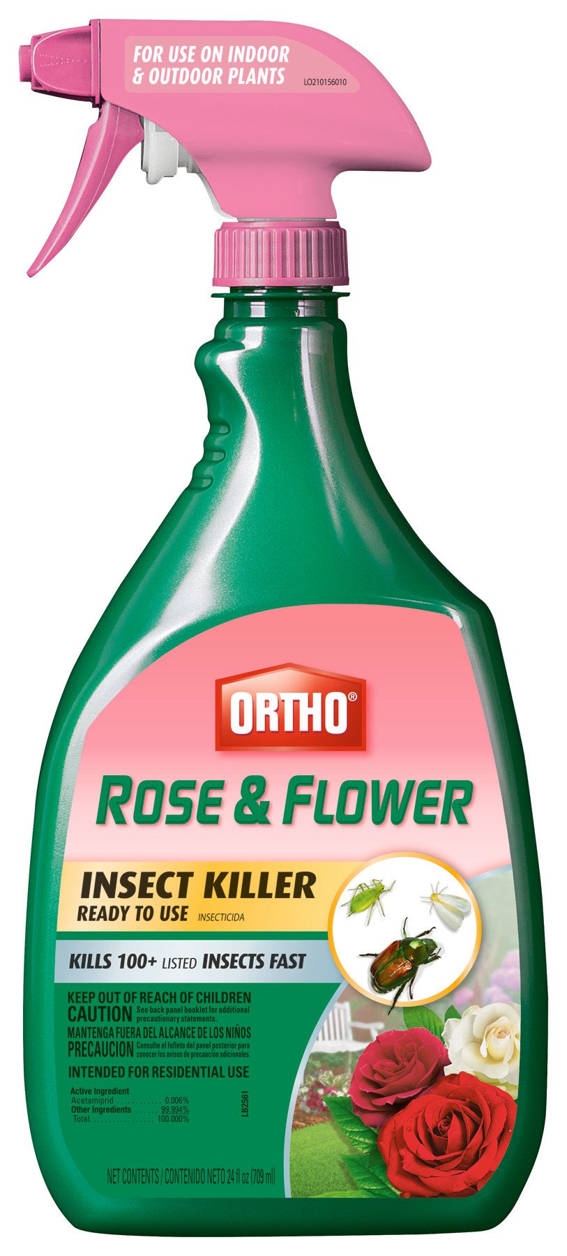 Ortho Rose & Flower Insect Killer Spray - 24 oz | Effective Pest Control for Roses, Flowers & Garden Plants | Indoor & Outdoor Use