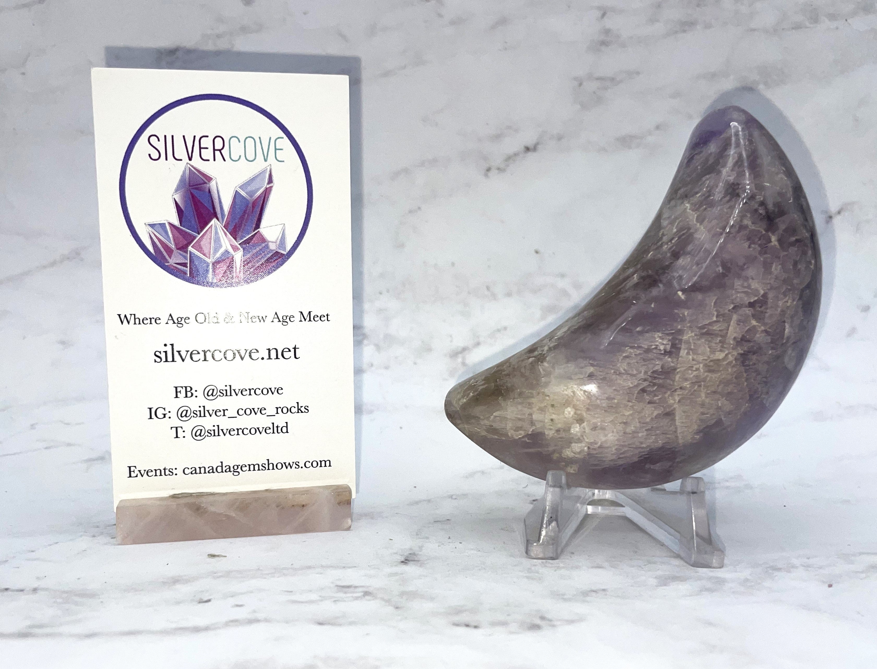 Natural Ametrine Moon Carving - Healing Crystal for Meditation, Yoga & Spiritual Decor - Perfect for Home, Office & Gift Giving