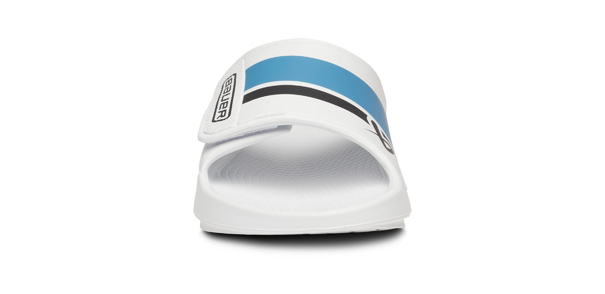 Bauer OOFOS Men's OOahh Sport Flex Sandal - White | Recovery Sandals for Men | Comfortable Walking & Post-Workout Shoes for Gym, Beach & Everyday Wear