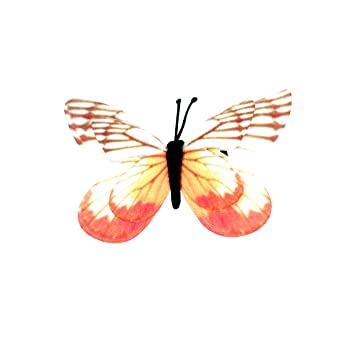 KYNA Set of 2 Butterfly Hair Clips - Non-Slip Mesh Hair Claw Clips for Women & Girls - Orange Hair Accessories for Ponytail, Bun & Updo Hairstyles
