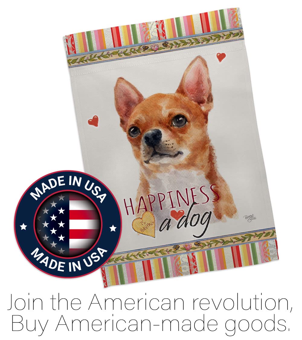 Chihuahua Garden Flag Set with Stand - Double-Sided Dog Decor for Yard & Home