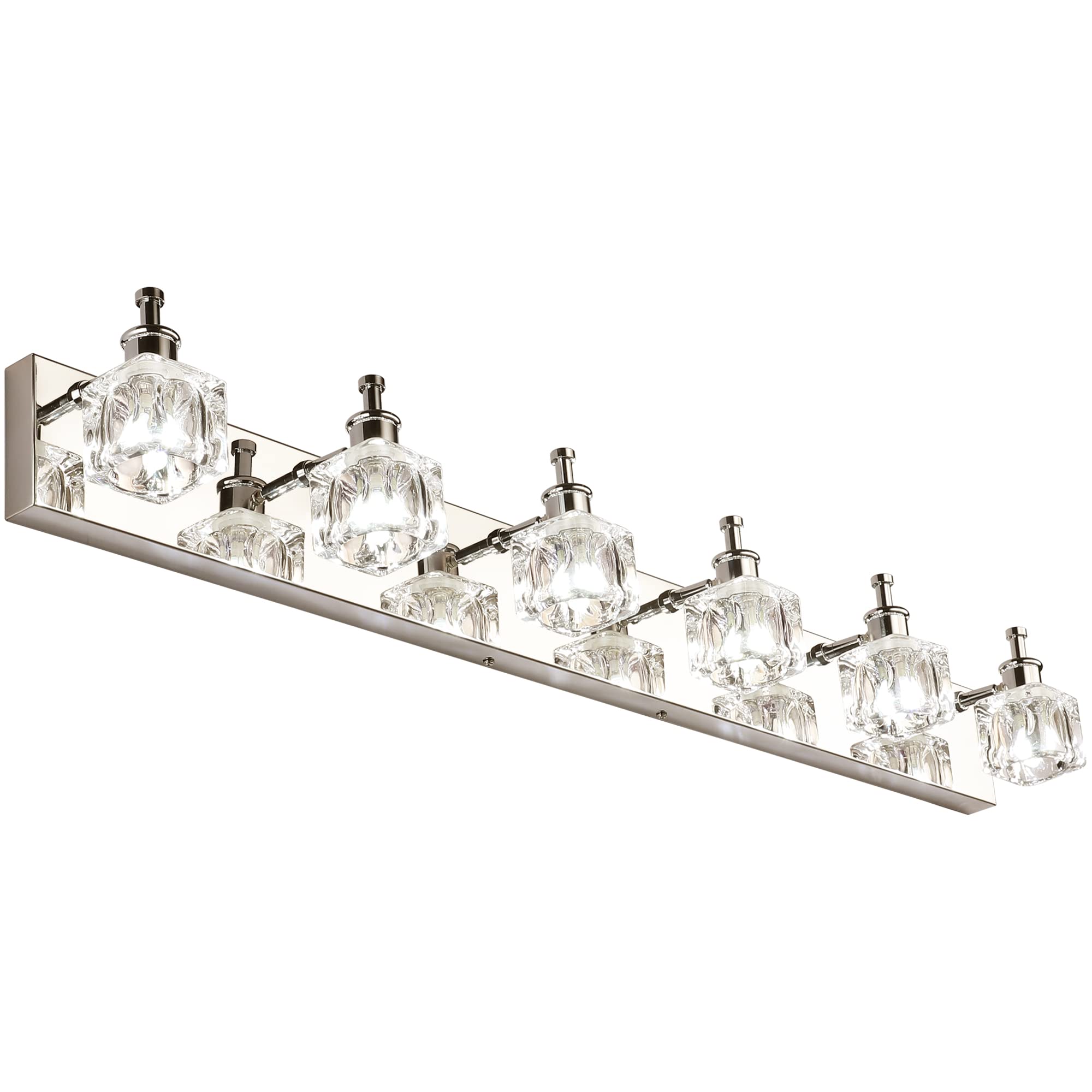 PRESDE Modern 6-Light LED Vanity Mirror Light Fixture for Bathroom - No Bulbs Included - Perfect for Makeup, Shaving & Grooming