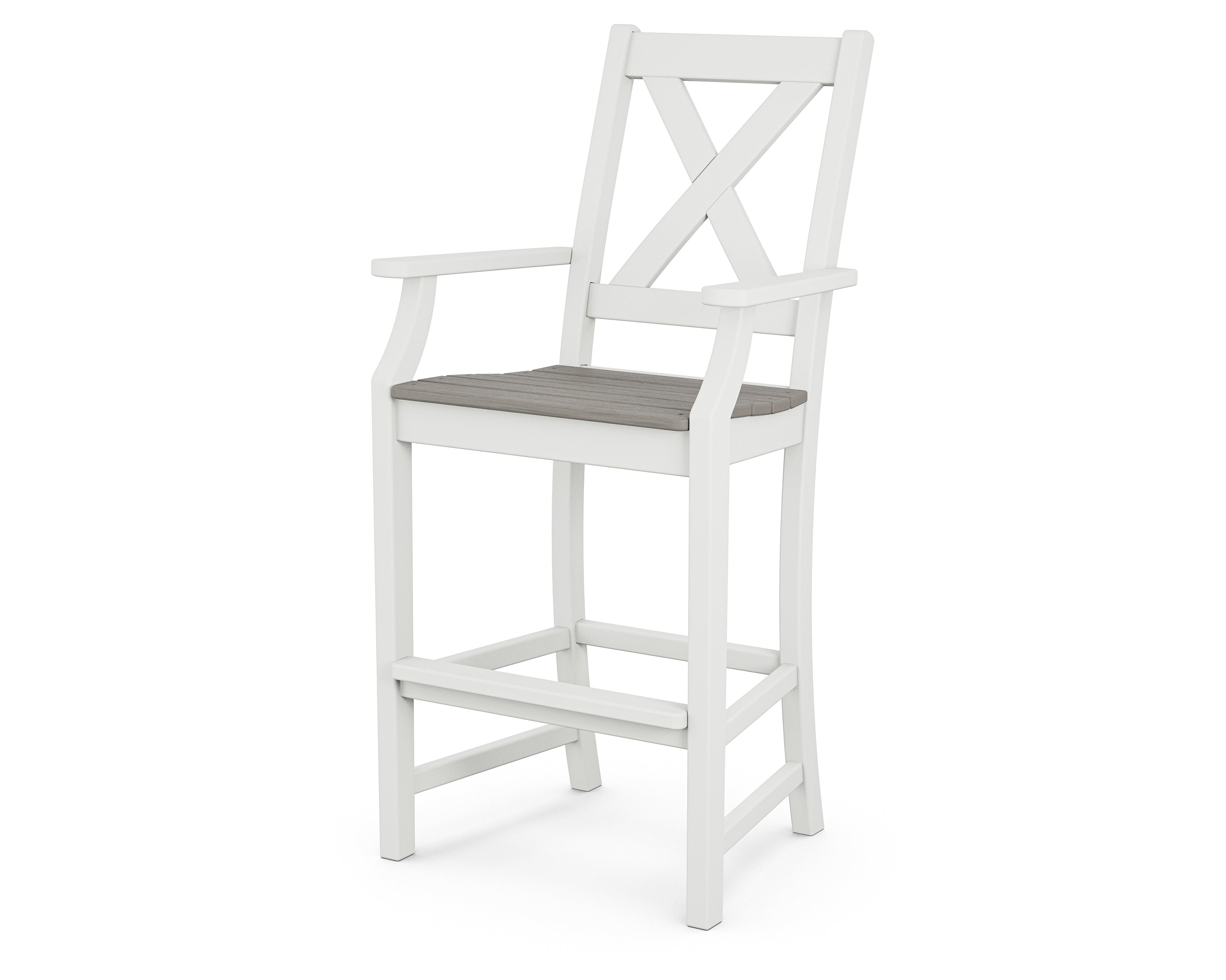 POLYWOOD Braxton Bar Arm Chair - Weather-Resistant Outdoor Dining Chair for Patio, Deck, or Poolside - Durable & Comfortable Seating Solution