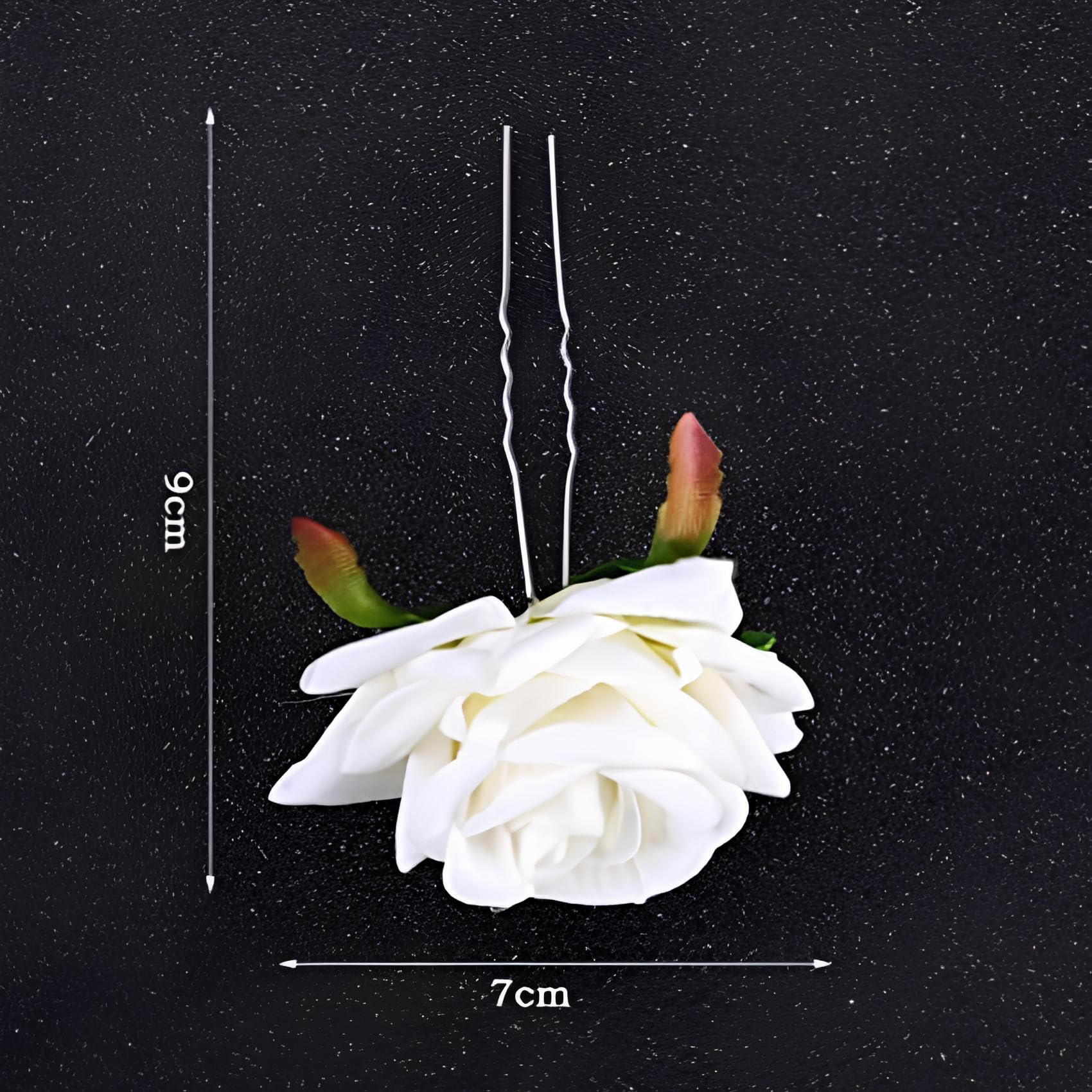 SUKAINA TRENDS Velvet Rose Hair Pins for Women - Bridal Hair Accessories Set (4 Pieces, White) | Perfect for Weddings, Baby Showers, Parties & Special Occasions