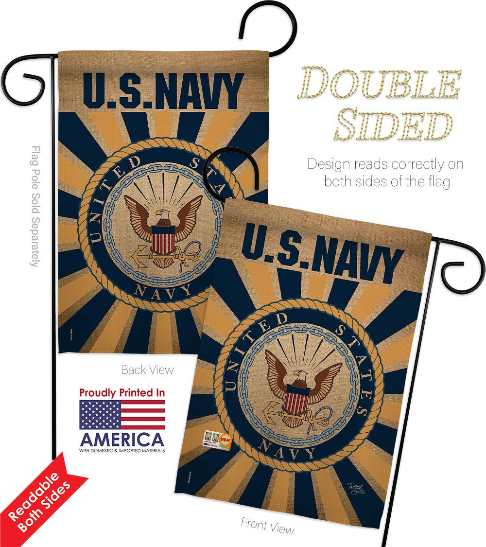 US Navy Seabee Garden Flags - Double-Sided 13x18.5 Inch Military Yard Banner for Veterans, Armed Forces & Patriotic Home Decor - Perfect for Memorial Day, Veterans Day & Front Yard Display