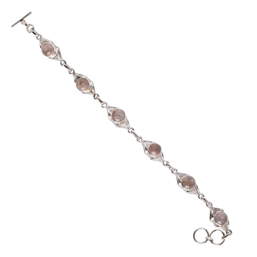 Rose Quartz Bracelet for Women - 925 Sterling Silver Healing Crystal Jewelry for Love & Positive Energy | Perfect for Gifts, Meditation & Everyday Wear