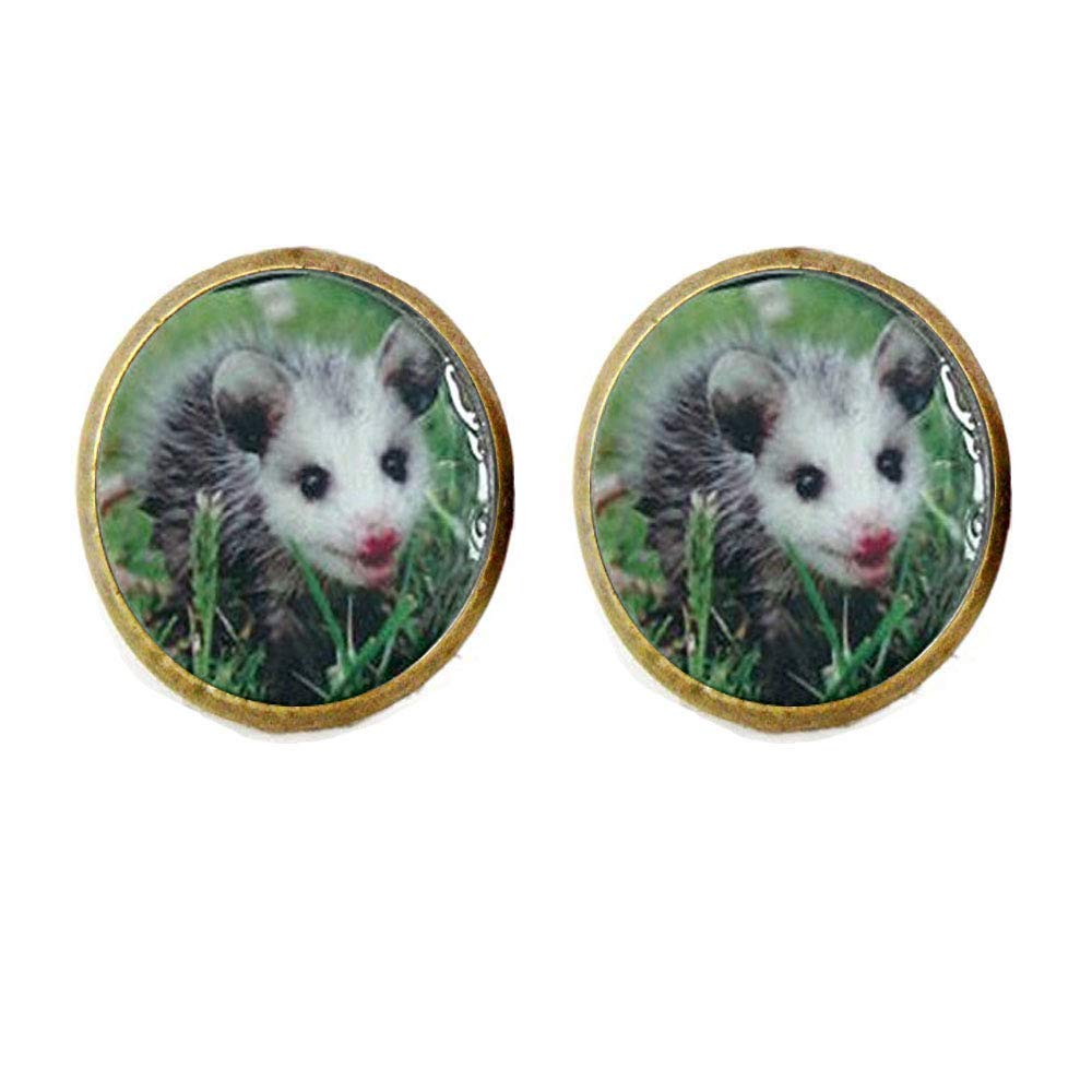 Cute Pink Nosed Baby Opossum Stud Earrings - Handmade Animal Jewelry for Women, Girls - Perfect for Casual Wear, Gifts & Nature Lovers