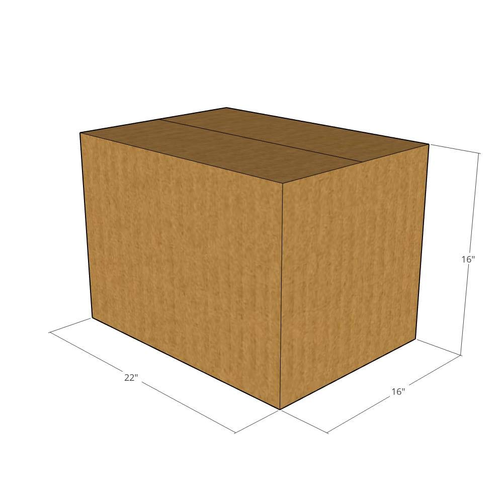 150 New Corrugated Shipping Boxes 22x16x16 Inches - 32 ECT Strength - Heavy Duty Moving & Storage Boxes for Ecommerce, Packing, Shipping & Home Organization