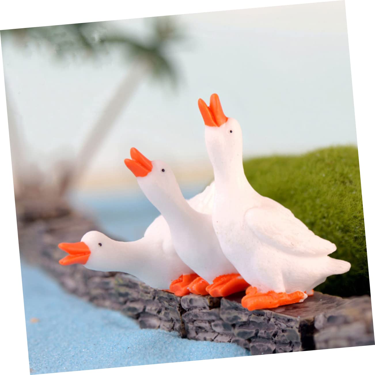 12pcs Resin White Goose Miniature Figurines - Small Animal Decor for DIY Crafts, Home Decoration, Fairy Gardens & Aquarium Accessories | Cute Resin Animal Ornaments for Tabletop Displays & Party Favors