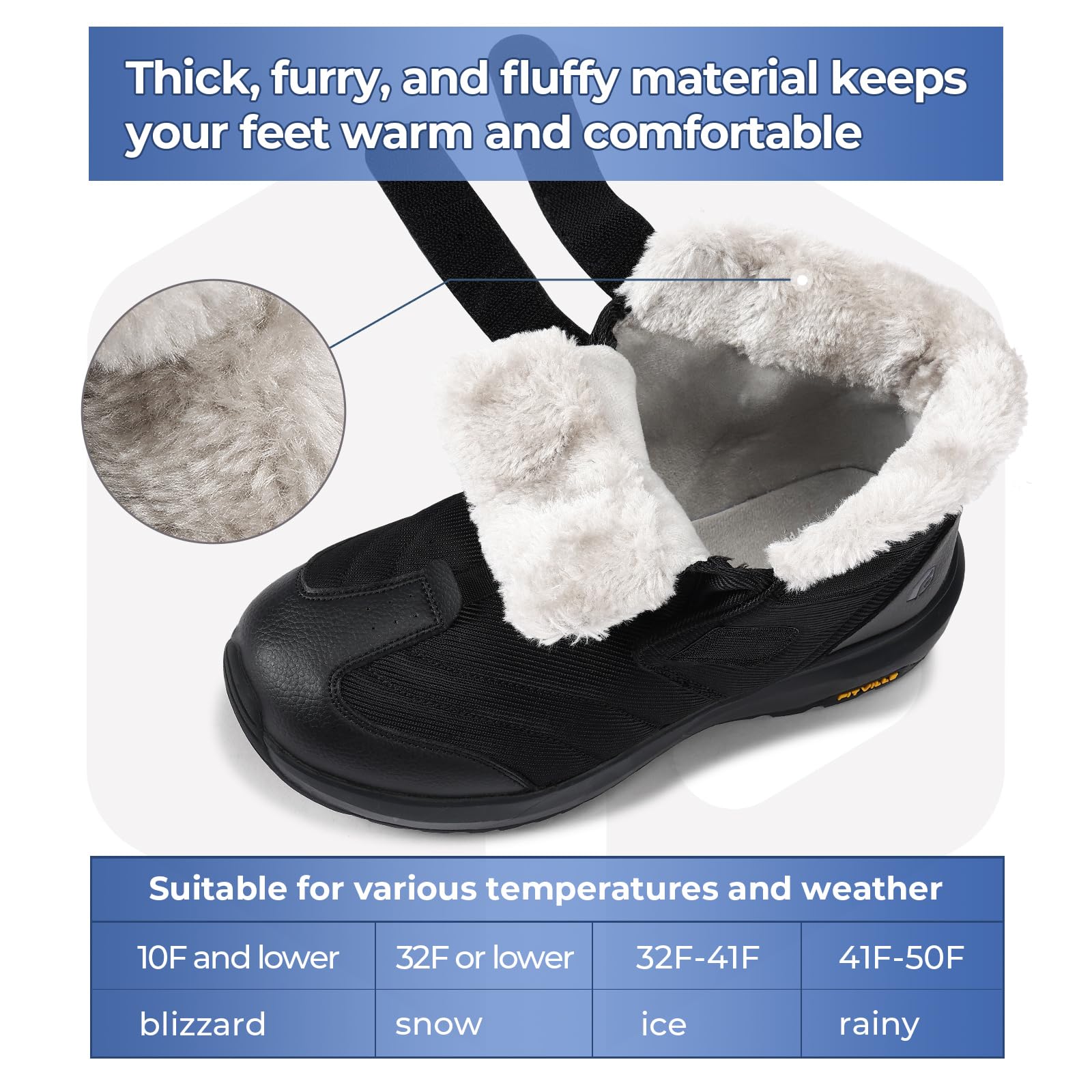 FitVille Men's Extra Wide Snow Boots - Waterproof Insulated Winter Boots for Outdoor Activities, Lightweight Wide Width Hiking Boots V3 - Perfect for Snow Trekking, Camping & Cold Weather Adventures