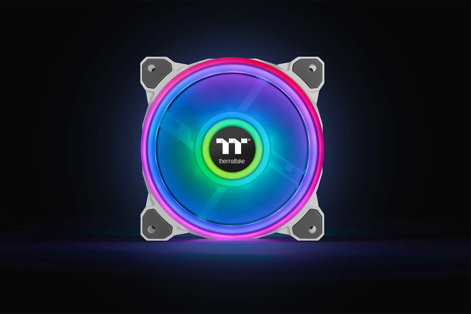 Thermaltake Riing Quad 14 RGB Radiator Fan 3-Pack with PWM Controller - 54 LED Low Noise PC Case Fans, NeonMaker Supported (White) - Perfect for Gaming PC, Liquid Cooling Systems & RGB PC Builds