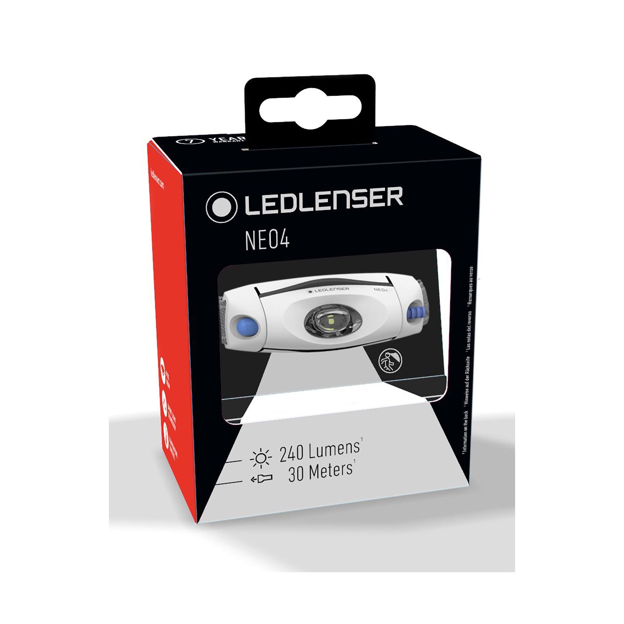 NEO4 Rechargeable LED Headlamp - 500 Lumens Waterproof Headlight for Camping, Hiking, Running & Outdoor Activities - Hands-Free Light with Adjustable Headband