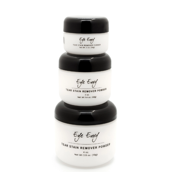 Eye Envy Tear Stain Remover Powder for Dogs - 3 Sizes (Small, Medium, Large) | Safe & Effective Tear Stain Treatment | Perfect for Daily Grooming & Show Dogs