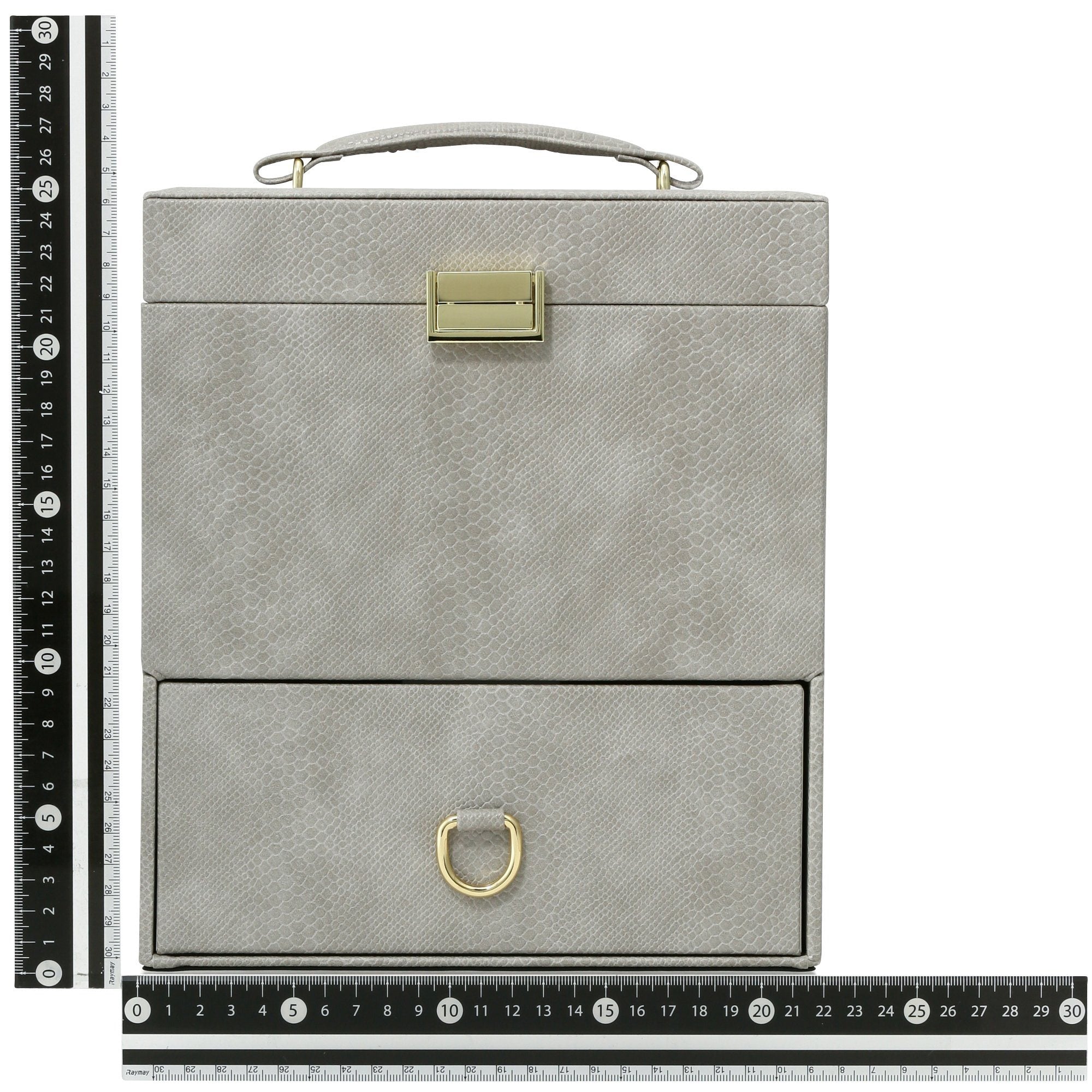 Flavia Cosmetic Organizer Box - Gray Makeup Storage Case for Vanity, Travel & Bathroom Organization