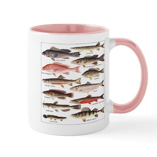 White/Pink Inside - Fish Mugs