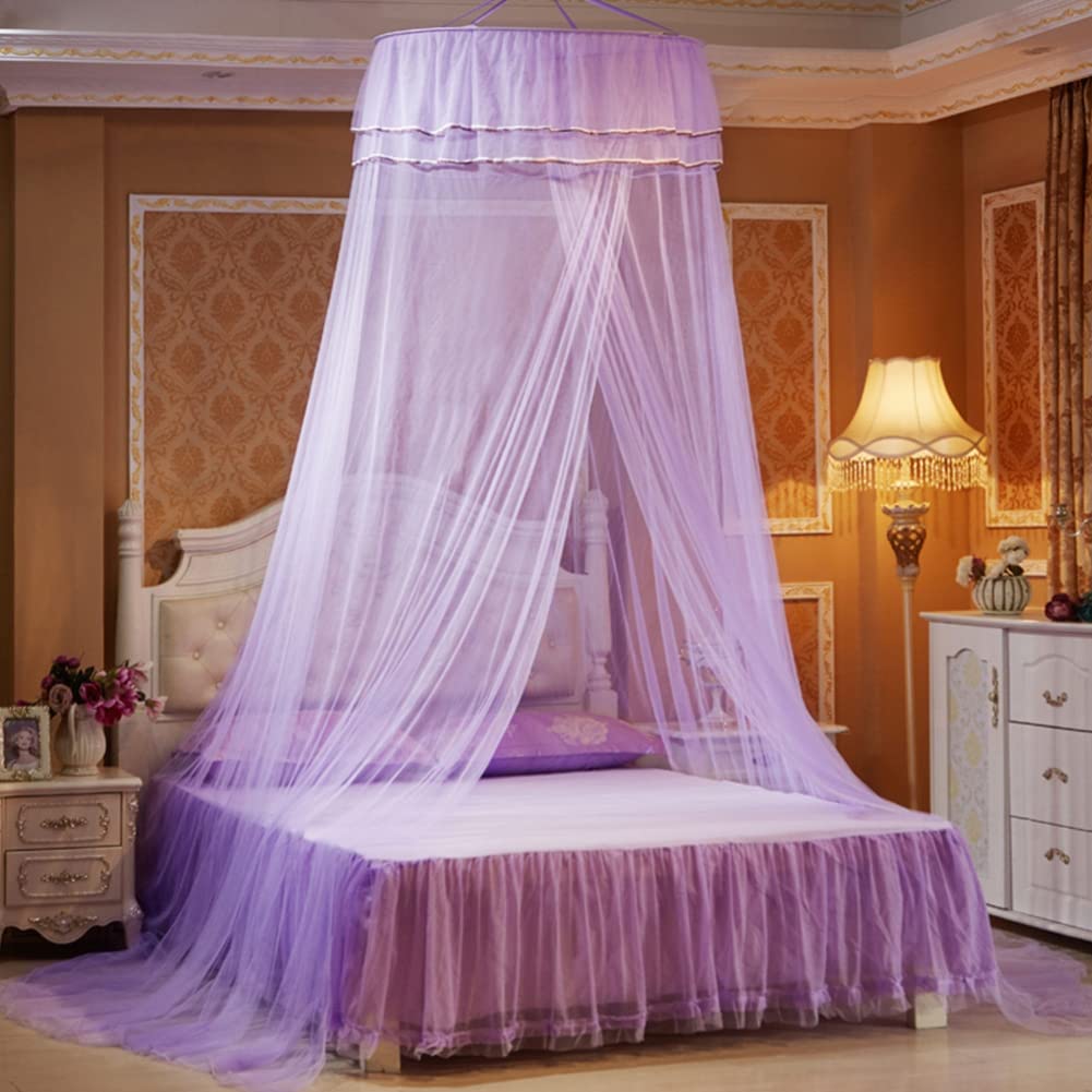 Gyrategirl Mosquito Net Bed Canopy for Girls & Adults - Princess Bed Curtain with Round Hoop for Single to King Size Beds, Baby Cribs - Quick Easy Installation with Hooks | Perfect for Kids' Rooms, Nursery Decor & Romantic Bedroom Settings