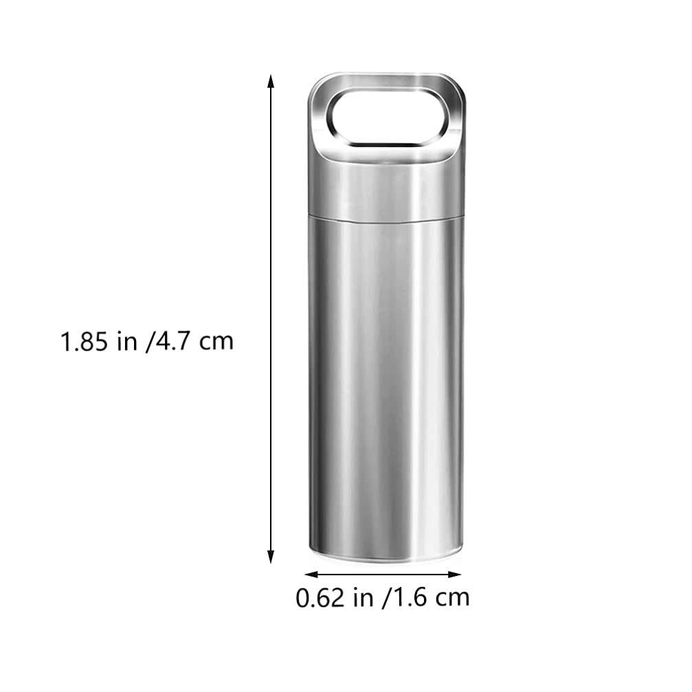 1pc Titanium Alloy Pill Box Keychain - Sealed Medicine Organizer with Reminder, Mini Travel Pill Case Holder for Daily Medication & On-the-Go Use (Perfect for Travel, Work, Gym & Outdoor Activities)