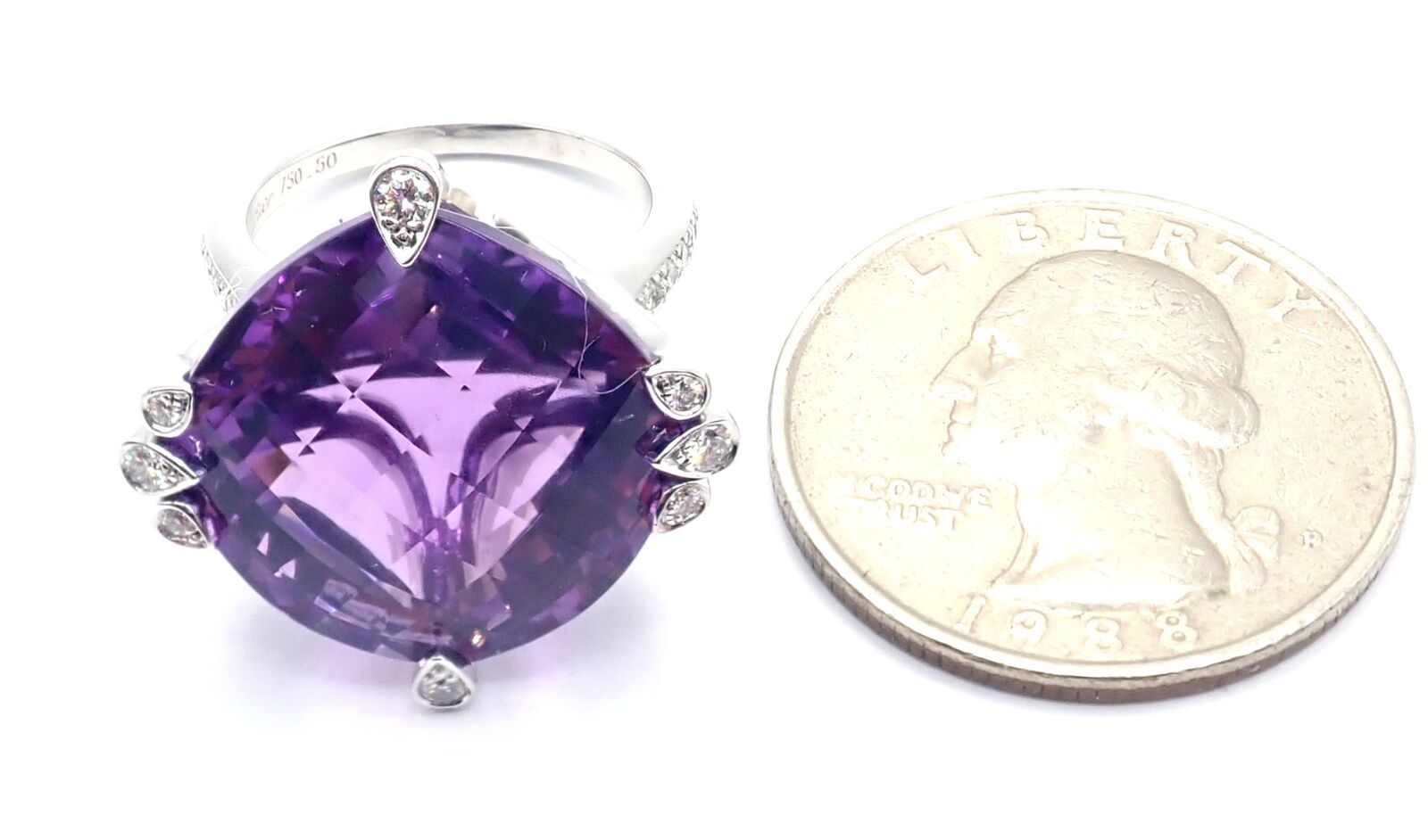 Authentic Cartier Inde Mysterieuse 18k White Gold Diamond & Amethyst Ring | Luxury Jewelry for Women | Perfect for Weddings, Anniversaries & Special Occasions