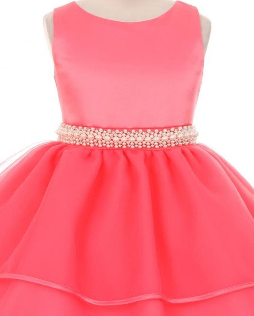 AkiDress Elegant Tulle and Satin Flower Girl Dress for Toddlers - Perfect for Weddings, Birthday Parties & Special Occasions