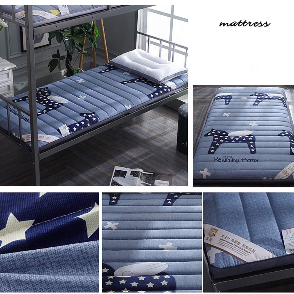 WJXBoos Extra Thick Cotton Tatami Mattress - Breathable, Soft, Non-Slip Mattress Topper for All Seasons | Portable Floor Futon Mat for Sleeping, Lounging & Guest Bedding - Queen Size