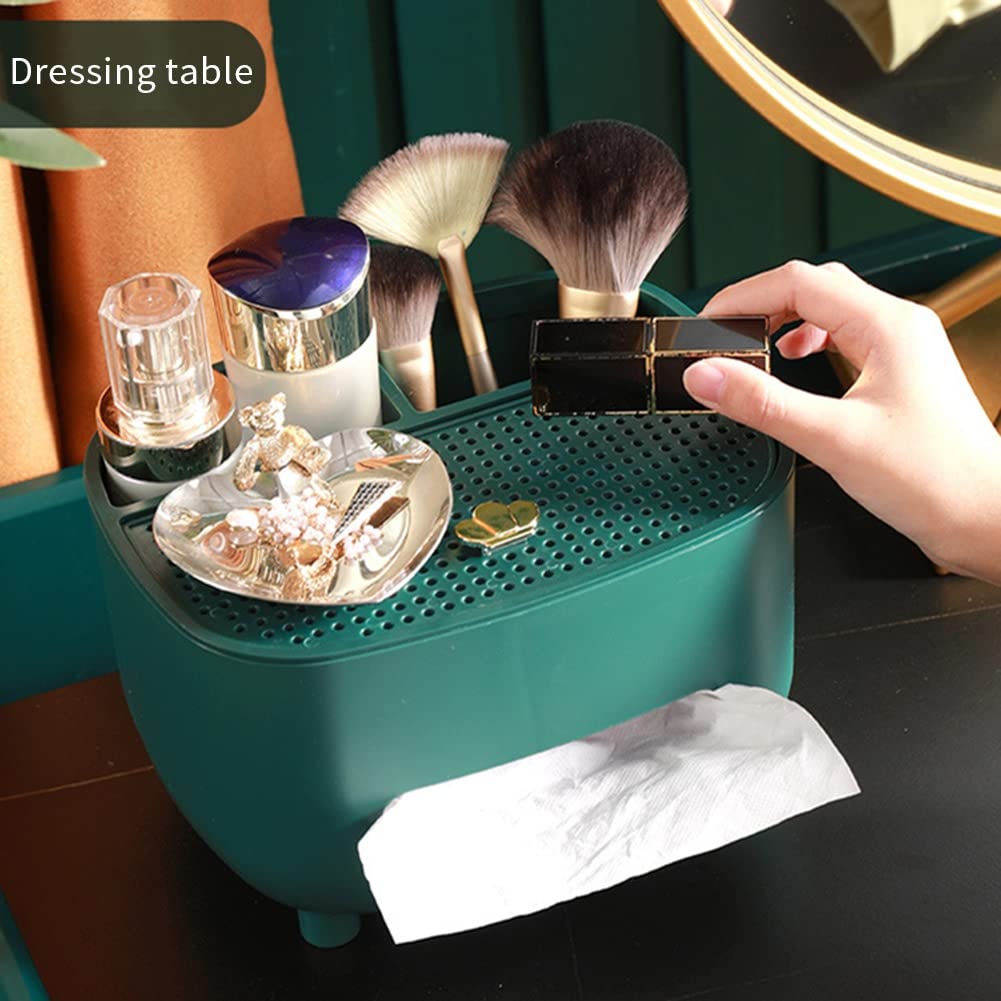 Ochine Multifunctional Tissue Box Cover with Storage - Napkin Holder, Remote Control Organizer & Stationery Caddy for Home, Office & Bathroom - Perfect for Desk Organization, Bathroom Essentials & Living Room Decor