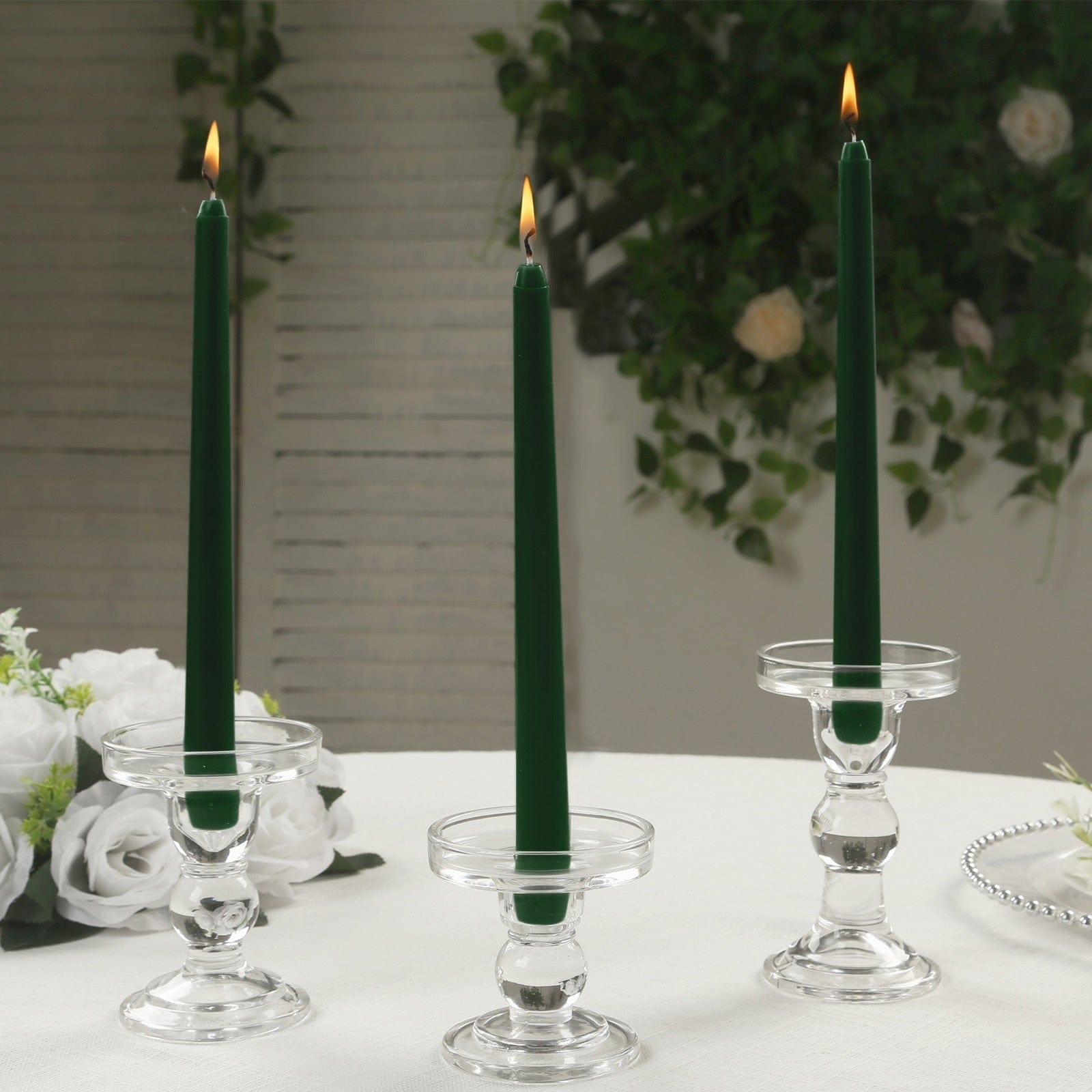 12-Pack Premium 10-Inch Taper Candles for Dining Table, Wedding Decor, and Romantic Ambiance - Long-Lasting Dripless Wax Candles for Home & Events