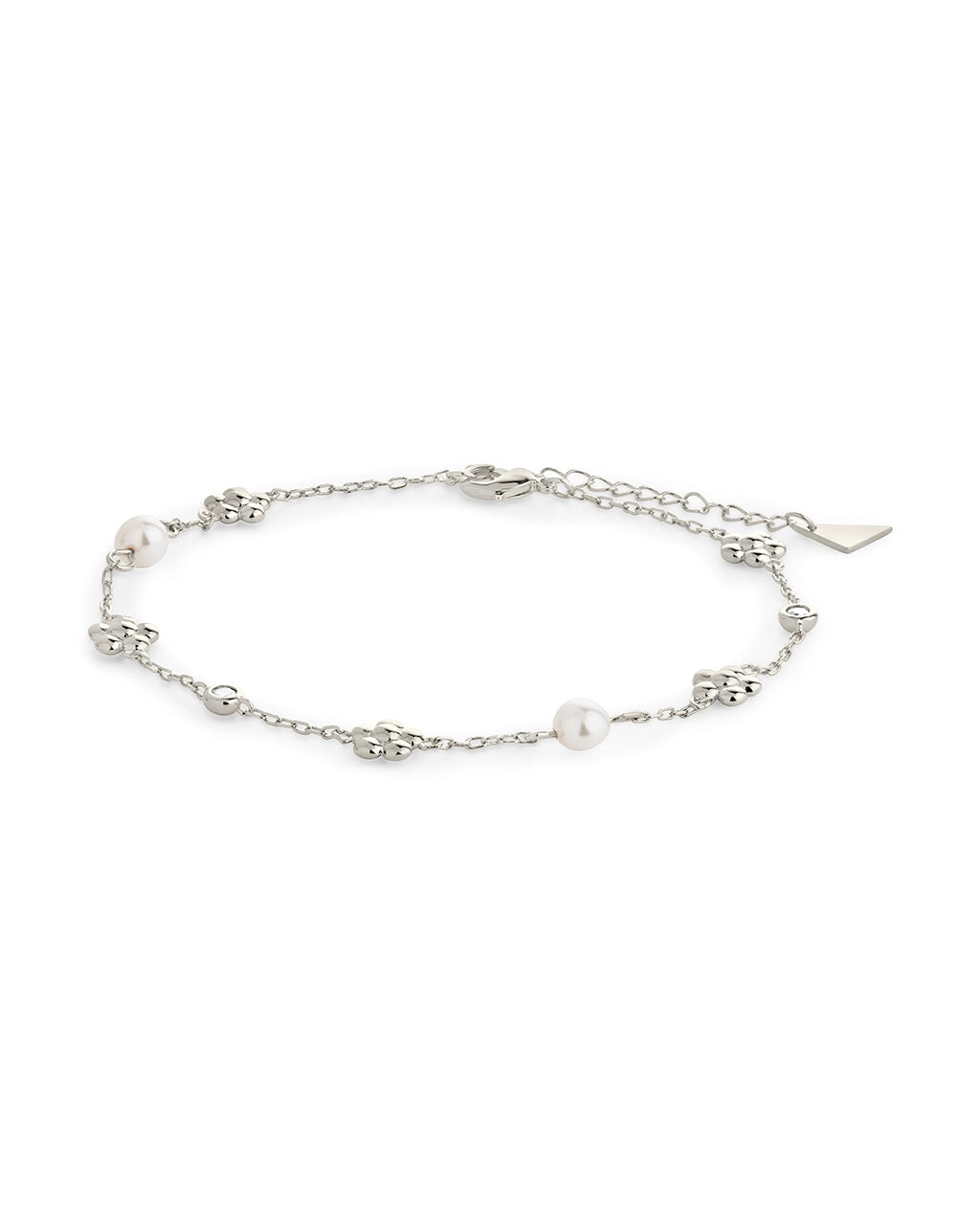 June Pearl & Flower Charm Anklet - Elegant Summer Ankle Bracelet for Women, Boho Beach Jewelry, Perfect for Vacation, Wedding, and Festival Accessories