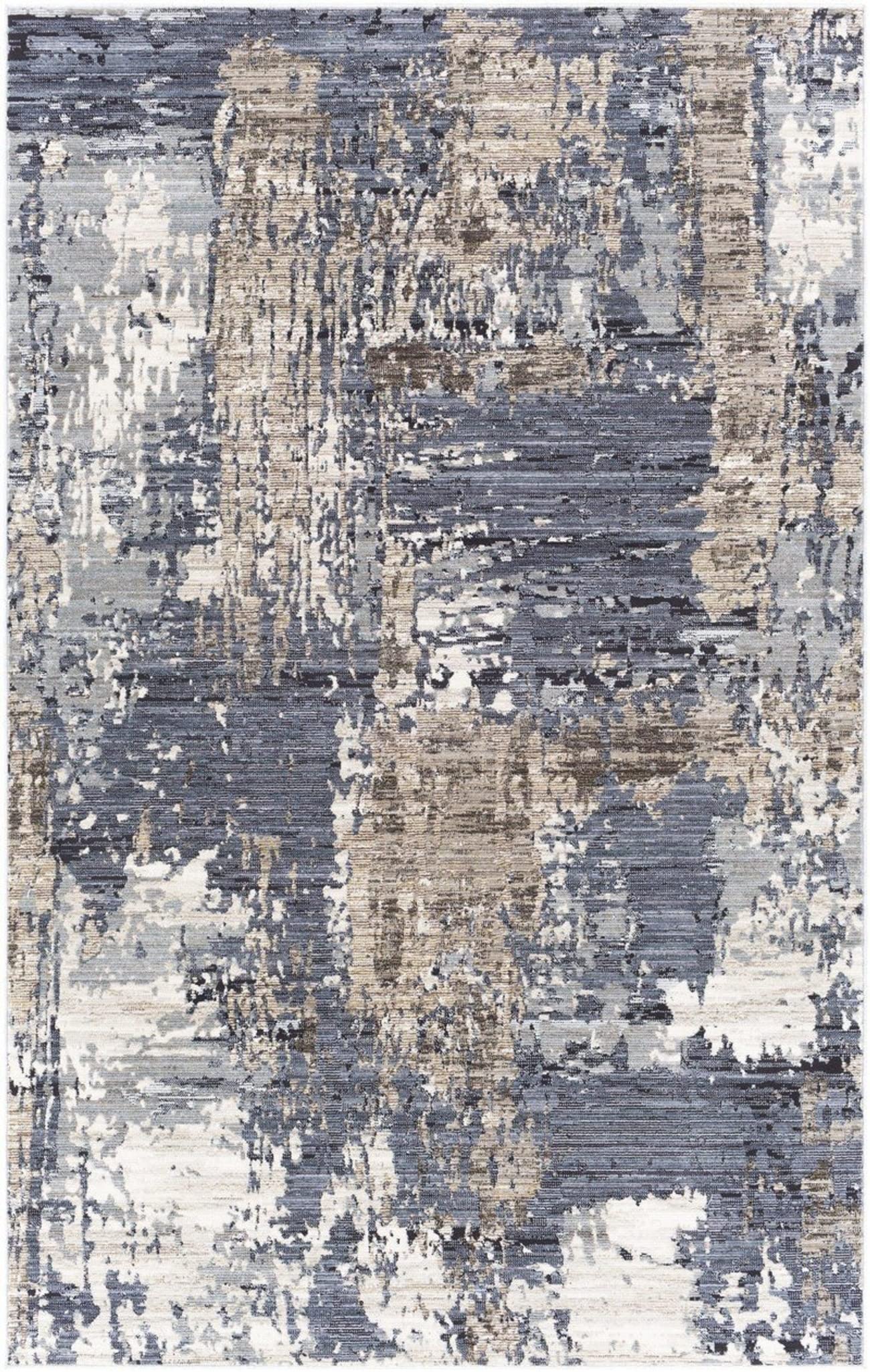 Mark&Day Modern Medium Gray Area Rug 3x5 - Soft Non-Slip Living Room Rug, Bedroom Carpet, Kitchen Mat in Gray/Black/White (3' x 4'11