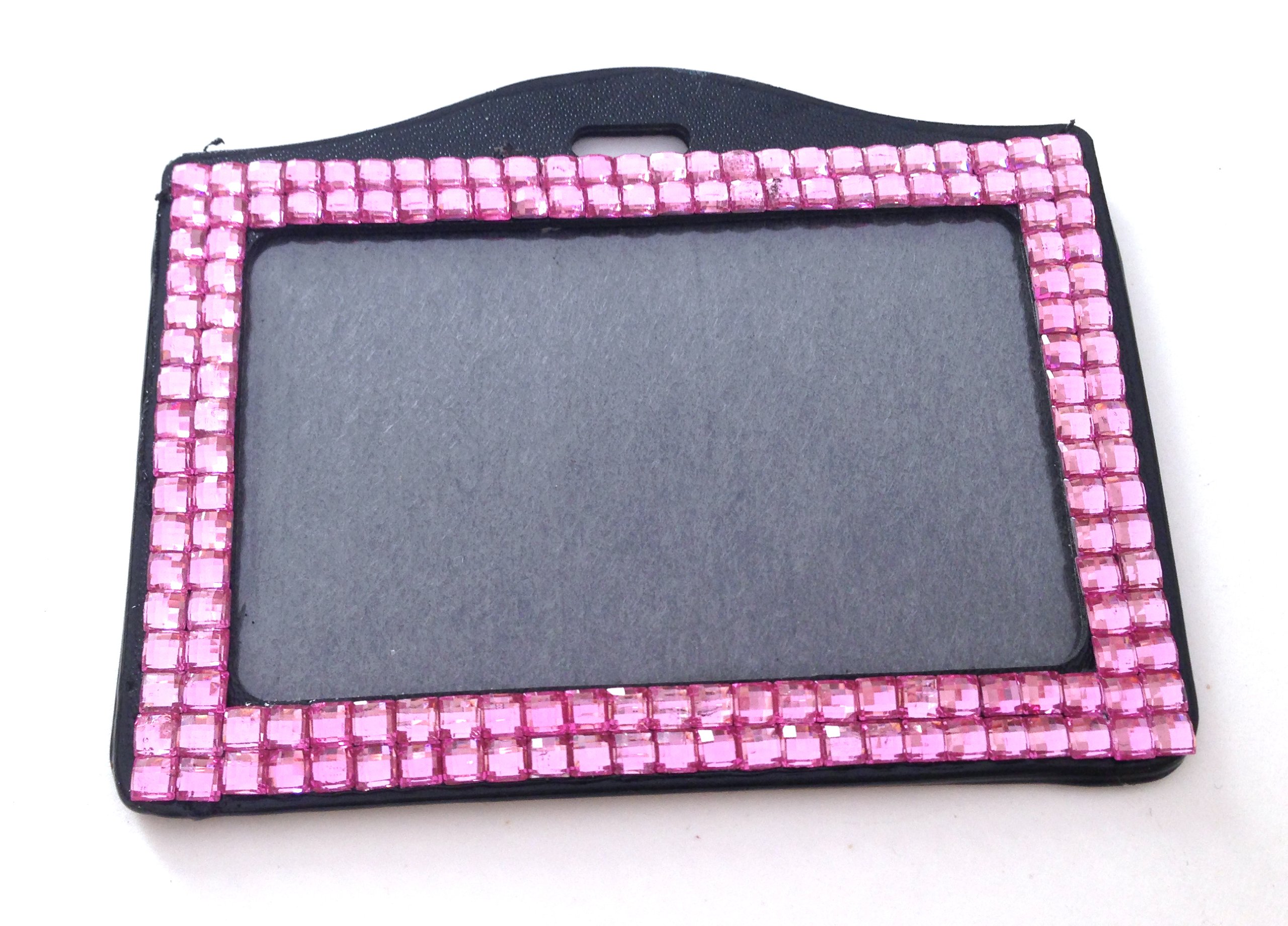Sparkling Rhinestone Crystal Bling Horizontal ID Badge Holder - Rose Gold for Nurses, Teachers, Office Professionals - Perfect for Work, Conferences & Events