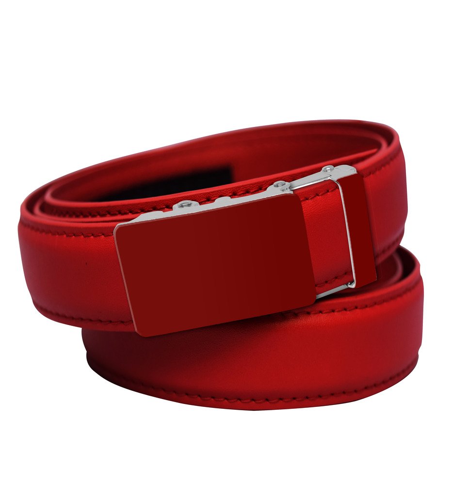 Magnolia Ruby Red Buckle - Genuine Leather Adjustable Belt for Women, Large Size, Classic Red Color | Perfect for Casual Wear, Office Outfits & Special Occasions