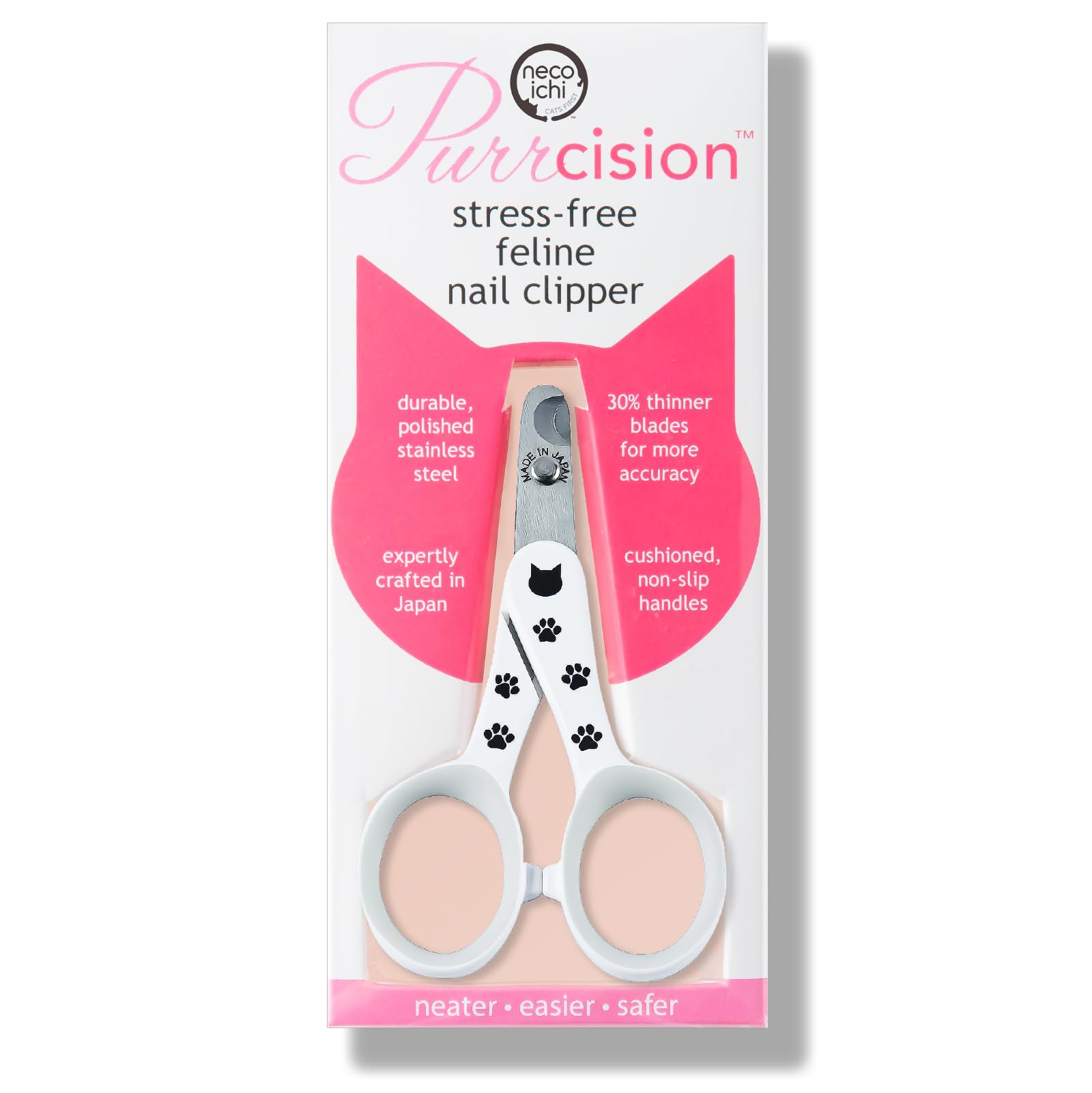 Necoichi Purrcision Feline Cat Nail Clippers - Stress-Free Grooming Tool, Expertly Crafted in Japan with 30% Thinner Blades for Neater, Easier & Safer Trimming | Japan's No.1 Cat Nail Clipper | Perfect for Home Grooming & Vet Visits