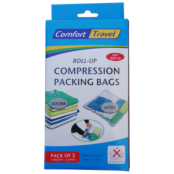 Best Compression Bag Sets for Travel - 3 Pack Space Saver Bags for Vacations, Camping & Moving - Lightweight & Durable Storage Solution